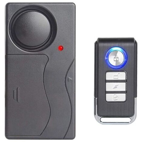 Allarme a vibrazione wireless, antifurto per bicicletta/moto/auto/veicoli/porta/finestra, 110 dB super potente (telecomando incluso)