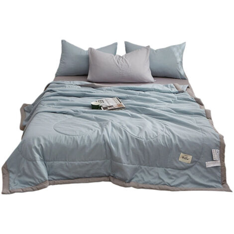Piumino reversibile Syligr in cotone leggero per l'estate, morbido e traspirante, lavabile e trapuntato, per letto matrimoniale.