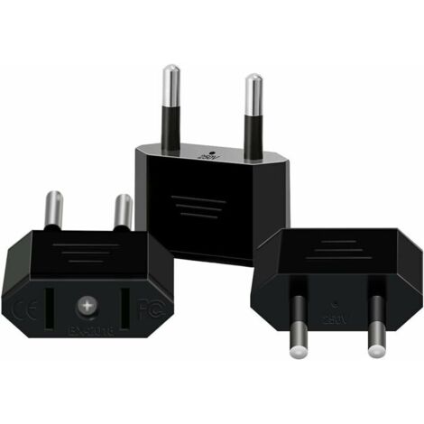 【3 pezzi】 Adattatore da spina USA a spina Francia, Adattatore da spina USA a spina Francia, Adattatore da spina USA a spina europea a 2 pin