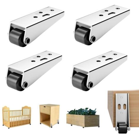 Ruote per spostare mobili, 4 mini ruote universali fisse con viti incluse per utensili da cucina, elettrodomestici e piccoli mobili