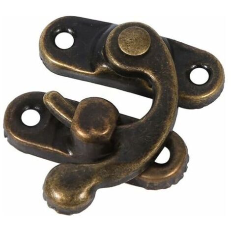 12 ganci di chiusura antichi a sinistra/destra con chiusura a vite per borse fai da te, scatole portagioie in legno, scatole regalo decorative per vino (destra - bronzo scuro) (1/4)