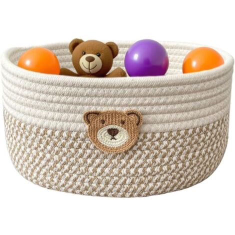Cesto portaoggetti in vimini, contenitore per tessuti, contenitore per cotone e lino per ufficio, scaffale, lavanderia, camera dei bambini, cubo decorativo per armadio (1/4)