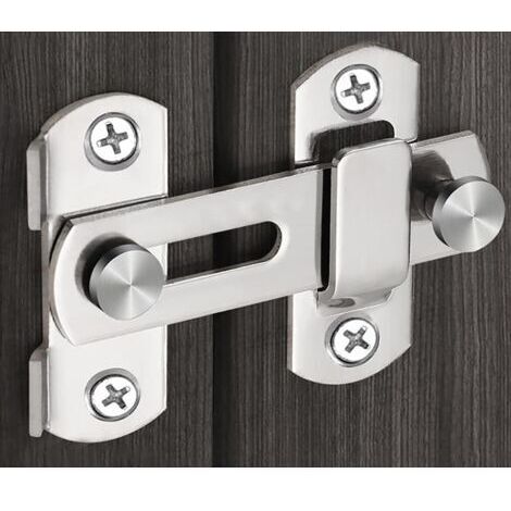 Serratura per porta esterna, chiavistello scorrevole in acciaio inox per porta da fienile, serratura di sicurezza per finestre, cantinette per vini, bagni, garage esterni, argento