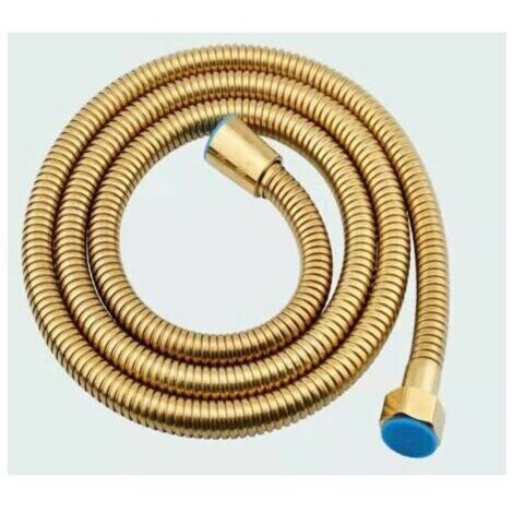 Tubo doccia ad alto flusso in acciaio inox, color oro, flessibile, antiruggine, durevole, resistente alle alte temperature, facile da installare, adatto per docce da bagno.