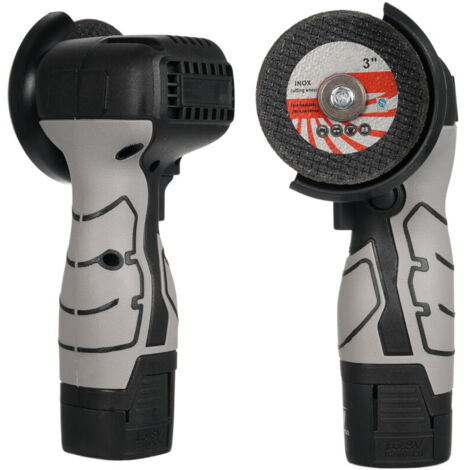 Amoladora angular inalámbrica Eosnow, herramienta eléctrica de 7000 RPM, con 2 baterías de 16,8 V y 2000 mAh y cuchilla de corte, para pulir ladrillo, madera, piedra y acero. (1/4)