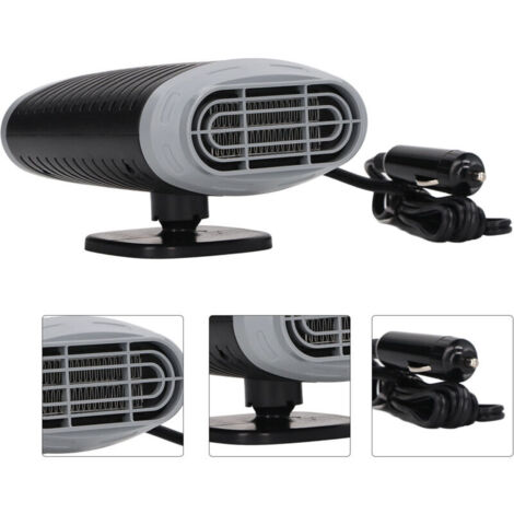 Ventilador calefactor para coche de 150 W, ajustable 360 grados, gris y negro, calentamiento rápido, desempañado y descongelado para vehículos de 12 V.