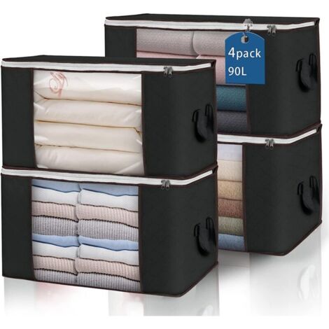 bolsas de almacenamiento de ropa de gran capacidad, contenedores de almacenamiento con cremallera transpirables y plegables con cremalleras resistentes (1/4)
