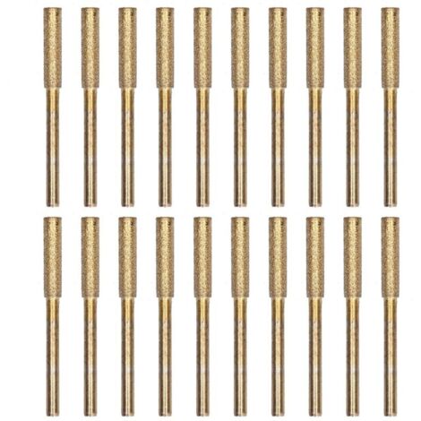 Juego de afiladores de motosierra Eosnow de 20 piezas, cabezal desbarbador y lima rotatoria, dorado de 4 mm (1/4)
