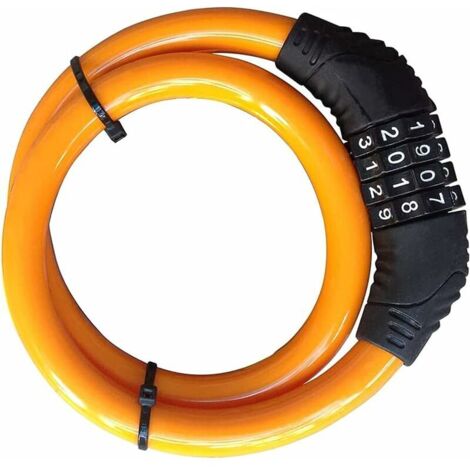 4-stelliges Zahlenschloss für Fahrräder, 60 cm Kabel, 11 mm Durchmesser, für Fahrräder und Roller, verschiedene Farben (11 x 600 mm) (1/4)