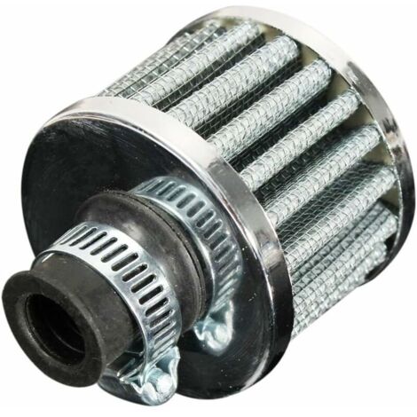 12 mm x 50 mm x 56 mm Ölfilter-Kaltluft-Kraftstoff-Kurbelgehäuseentlüftung passend für Autos, silber (1/4)