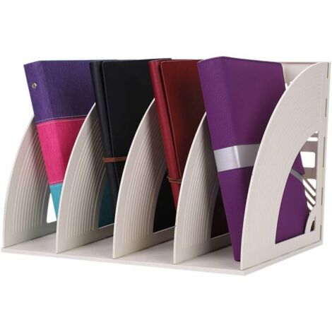 Bro-Aufbewahrung, Schreibtisch-Organizer, Kunststoff-Tisch, 4 Fcher,  DIY-Zeitschriftenhalter, Zeitschriften-Aufbewahrungsfach, Halter fr  A4-Papier, Dokumentenordner, Zeitschriften, Notebooks, CD-B