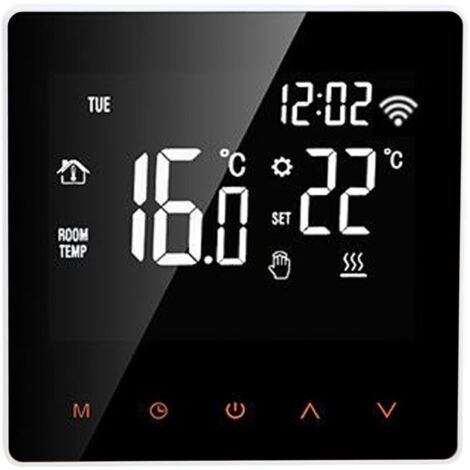 Eosnow ME81H Smart WiFi LCD-Thermostat für Fußbodenheizung und Wandheizung (elektrisch) für Tuya AC230V, weißes Display, orangefarbene Tasten, 3A