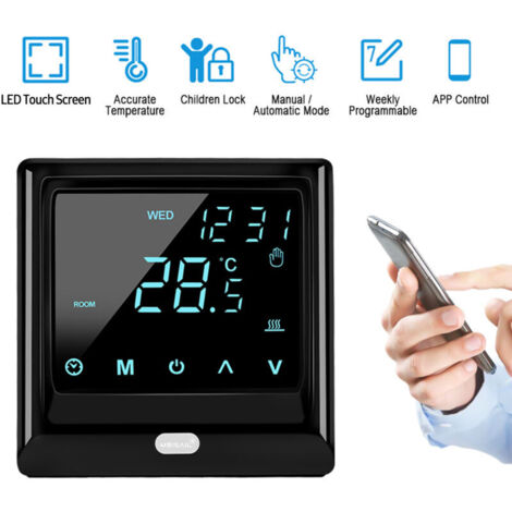 Eosnow Smart Wi-Fi-Thermostat 16A Digitaler Temperaturregler mit App-Fernsteuerung, wöchentlicher Zirkulationssteuerung, programmierbarer elektrischer Fußbodenheizung und großem LED-Touchscreen für Zu (1/4)