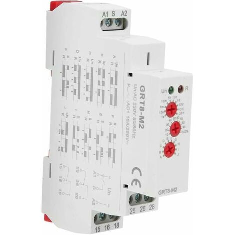 GRT8-M2 AC 220V 10-Funktions-Multifunktions-Zeitverzögerungsrelais für DIN-Schienenmontage (1/4)