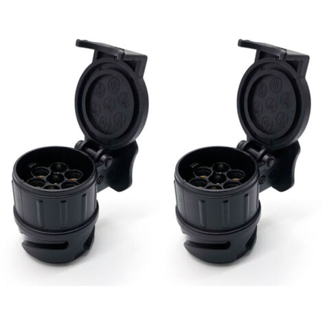 2er-Pack Anhängeradapter (13-polig auf 7-polig), 13-poliger Stecker für Auto, Traktor, Wohnwagen und Fahrradträger (1/4)