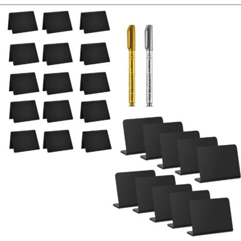 Mini-Tafel, Mini-Pinnwand, 25 Mini-Kunststofftafeln, Mini-Tischtafel, für Buffet, Hochzeit, Bäckerei, Party, kleine Tafel – 75 x 100 mm (1/4)