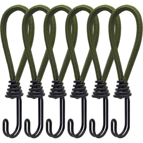 CSPARKV 6 Stück Gummispanner mit Spiralhaken für Zelte, Planen, PVC-Banner, Pavillons, Trampoline, Sonnensegel
