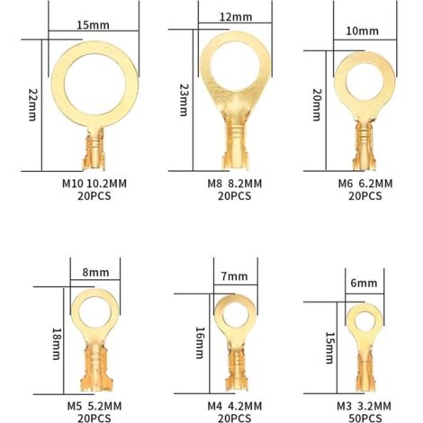 100 Stück Kupfer-Crimpanschlüsse – Ringkabelsch Produktbild-Vorschau 2