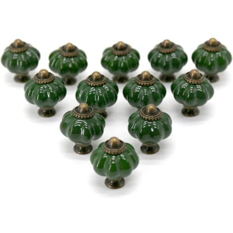 CSPARCV Set mit 12 Keramikknöpfen für Schubladen, Schränke, Küchenmöbel, Schrank- und Tischgriffe (dunkeltürkis (33 mm))