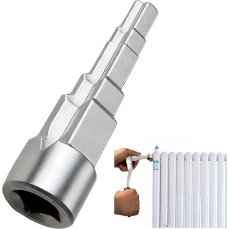 1/2"-Universal-Stufenschlüssel, 5 Stufen, für die Installation von Heizungsanlagen und Heizkörpern, Ratschen-Stufenschlüssel mit Innenvierkant für Sanitärarbeiten