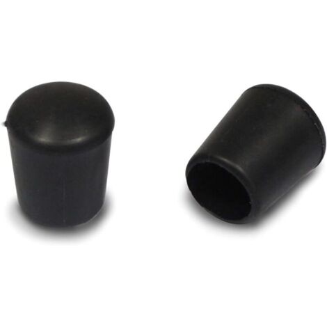 Schwarze, runde Gummi-Schutzkappen für Schläuche mit einem Innendurchmesser von 12 mm (16 Stück/Packung)