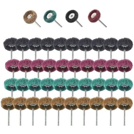 40-teiliges Polierset für Bohrmaschinen, 25-mm-Schleifaufsätze für Dremel-Rotationswerkzeuge, Körnung 120/180/320/400, Polierzubehör für Holz, Taschenrechner, Schmuck und Zifferblätter (1/4)