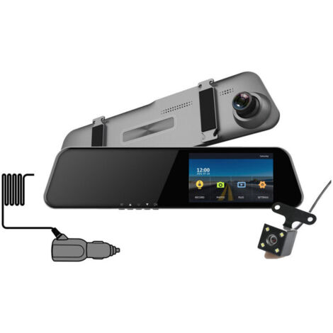 Dashcam mit Rückspiegel, 4,5-Zoll-1080p-Full-HD-Bildschirm, Weitwinkel, wasserdicht, Front- und Rückkamera, Einparkhilfe (1/3)