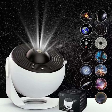 Galaxy-Projektor mit 13 Filmdiscs, Nachtlichtprojektor mit 360°-Drehfunktion für Kinder [Energieklasse A+++]
