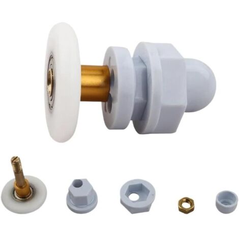 Set mit 4 Duschschiebetürrollen (25 mm), robuste Rollen für Duschkabinen, geeignet für 4–8 mm Glastüren