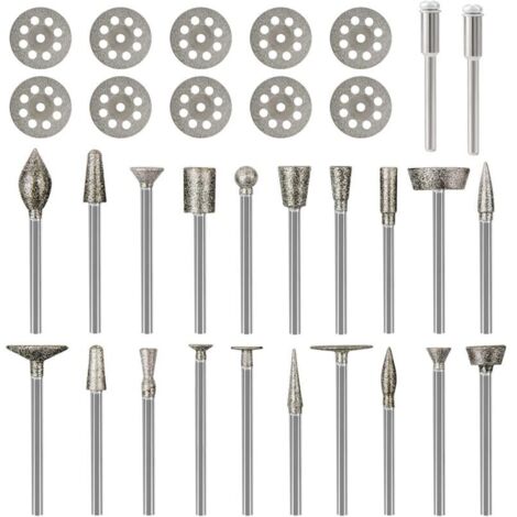 Diamantbohrer-Set für Dremel, Metallgravur-Set, 1/8"-Geradschleifer, 32-teilig (1/4)