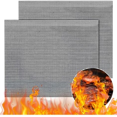 2-teilige Grillmatten, antihaftbeschichtet, wiederverwendbar und zuschneidbar – 40 x 33 cm (1/4)