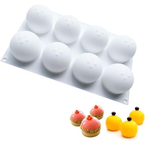 3D-halbkreisförmige Silikonkugelform für Gebäck, Schokoladenpudding und Eiscremebomben (1/4)