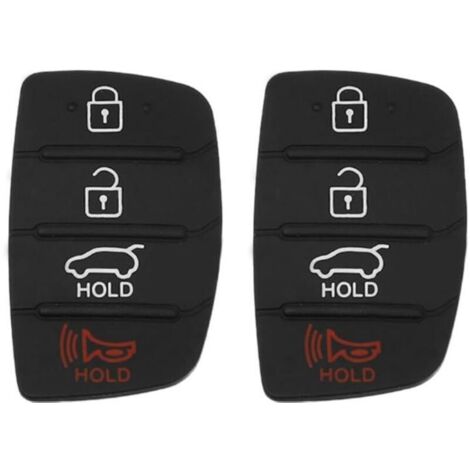 Set mit 2 Ersatz-Gummischlüsselanhängern für 4-Tasten-Fernbedienungen von Hyundai Santa Fe Sport und Sonata (Modelljahre 2013–2018) mit Tastatur (1/4)
