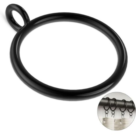 Packung mit 50 Metall-Gardinenringen mit Ösen, 1,5 Zoll Innendurchmesser, Gardinenringe für Gardinenstangen (passend für Stangen bis zu 1 1/4 Zoll)