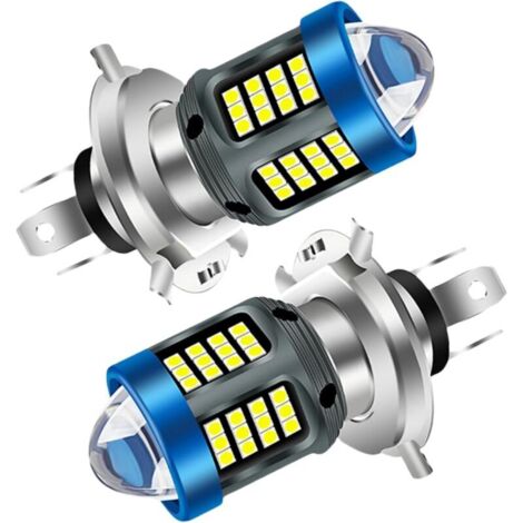 2er-Pack H4 LED-Lampen (1200 lm) mit Linse, ultrahelles Weißlicht (6000 K), 3030-Chip, 360°-Abstrahlwinkel für Abblend- und Fernlicht, 12–80 V