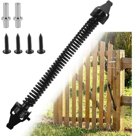 Automatischer Türschließer (36 cm), federbelastet, mit einstellbarer Zugfeder, inklusive 2 Schrauben, für Gartentore, Holztore und landwirtschaftliche Zäune