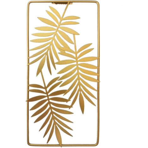 Goldene Metall-Wandkunst, 3D-Wandskulpturen aus Metallblech, Wanddekoration im nordischen Stil für Schlaf- oder Wohnzimmer, 29,5 x 14 cm