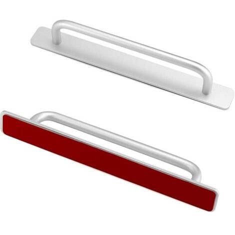 selbstklebende Schiebetürgriffe, Möbelgriffe aus Aluminiumlegierung, 212 x 25 mm, silberfarben