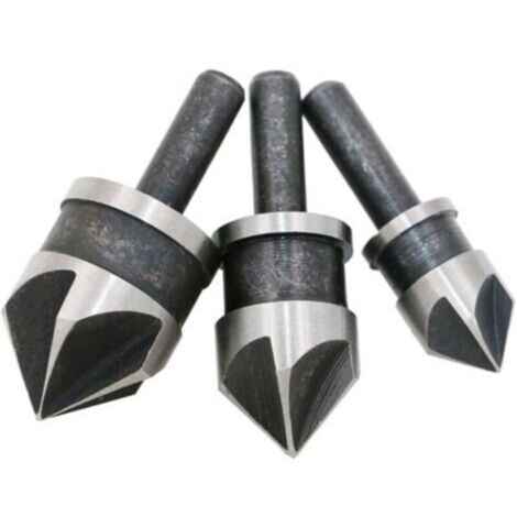 Set mit 3 HSS-Fasenfräsern 6,35 12 mm/16 mm/19 mm----Rund (1/4)