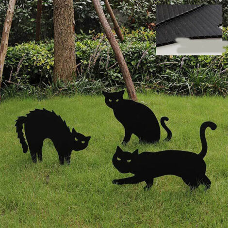 3er-Set Katzenfiguren aus Metall, Gartendekoration, realistische Tiersilhouette, Katzen-Gartendeko (1/4)