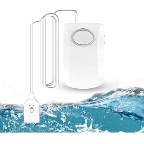 130 dB lauter Wasserleckalarm, 1 m Kabel mit Sensor, Wasserleckmelder für die Haussicherheit, Batterie im Lieferumfang enthalten