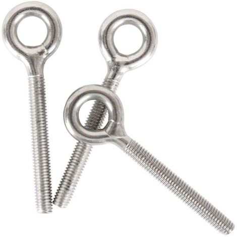 M6 304 Edelstahl-Langgewindebolzen mit Ringbefestigung, 10 Stück (1/4)