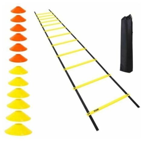 Tigrezy 6-Meter-Agility-Leiter & 10 Kegel-Übungen – Fußballtraining – Ausrüstung für Agilität, Fitness und Schnelligkeit – Trainingsset mit Tasche