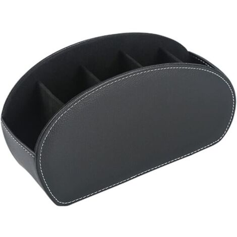 Fernbedienungshalter aus PU-Leder, multifunktionaler Organizer mit 5 Fächern, Aufbewahrungsbox für TV-Fernbedienungen, Stifte, Schminkpinsel (1/4)