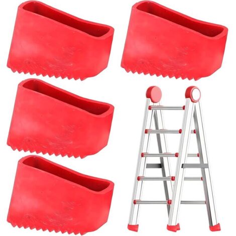 Set mit 4 Leiterfüßen, Gummifüßen für Leitern, rutschfesten Gummitreppenauflagen, Schutzpads für Teleskopleitern (1/4)