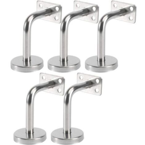 Set mit 5 Edelstahl-Handlaufhalterungen - Wandmontierte Handlaufstützen für Treppen im Innen- und Außenbereich, Holztreppengeländer, Treppengeländer (6x8x5cm/2.7x3.1x2.0in) (1/4)