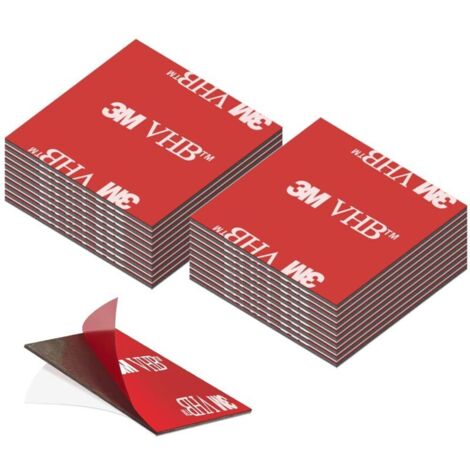 Extra starke doppelseitige Klebepads, wasserfeste doppelseitige Klebepads für Zuhause und Büro, quadratisch – 30 mm x 30 mm, 20 Stück
