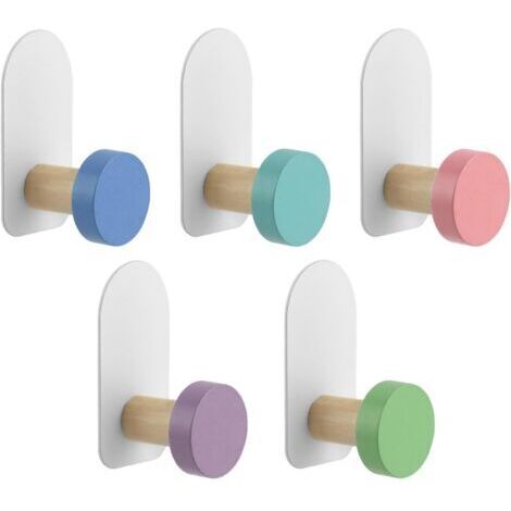 Set mit 5 selbstklebenden Wandhaken für Kinder, multifunktionale Wandhaken mit Cartoon-Tiermotiven, für Handtücher, Kleidung, Rucksäcke und Hüte