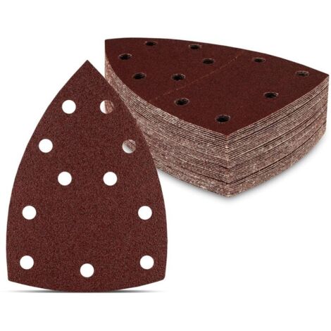 Schleifpapierdreiecke, 50 Stück, 11 Löcher, 105 x 152 mm, Körnung 120, für Mehrzweckschleifer, Schleifpapier (1/4)