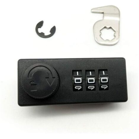 x 3-stelliges Zahlenschloss für Schränke, schwarzes Metall, schlüssellose mechanische Verriegelung, für Metallschränke und Aktenschränke (1/4)
